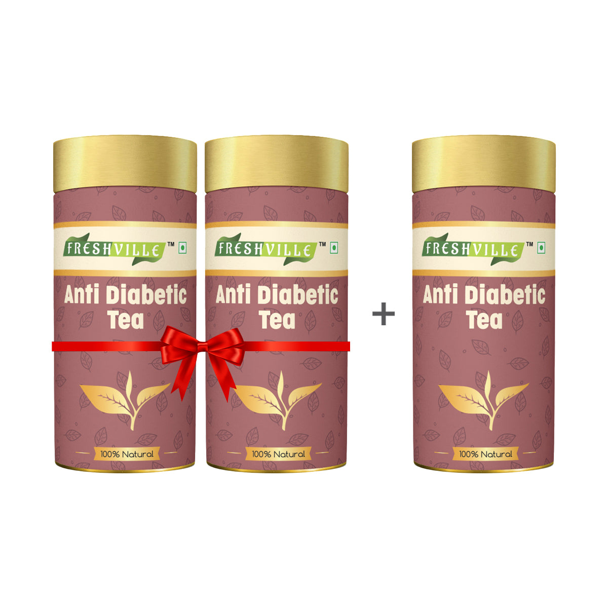 Freshville Anti Diabetic Tea | Control Blood Sugar level with herbs Turmeric, Tamarind, Karela, Tulsi, Cinnamon, Gurmar