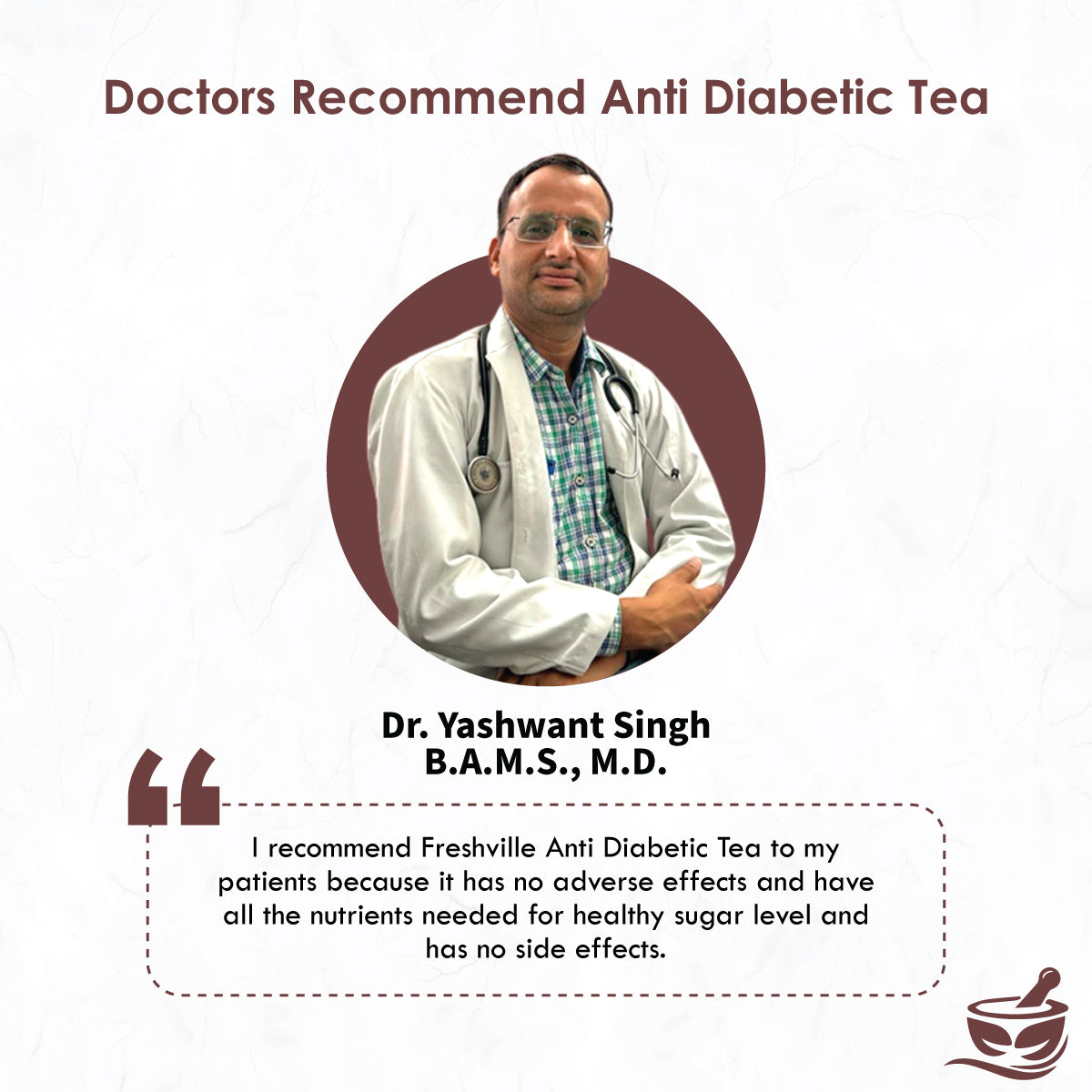 Freshville Anti Diabetic Tea | Control Blood Sugar level with herbs Turmeric, Tamarind, Karela, Tulsi, Cinnamon, Gurmar