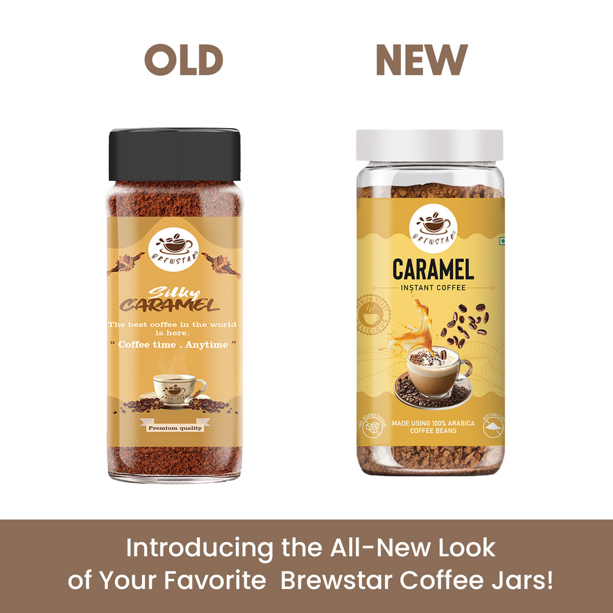 Brewstar Caramel Coffee | Roast & Ground Coffee | Instant Coffee | Premium Coffee | Caramel Flavour | Great Aroma | Authentic Taste | Different Flavours | Easy to Use