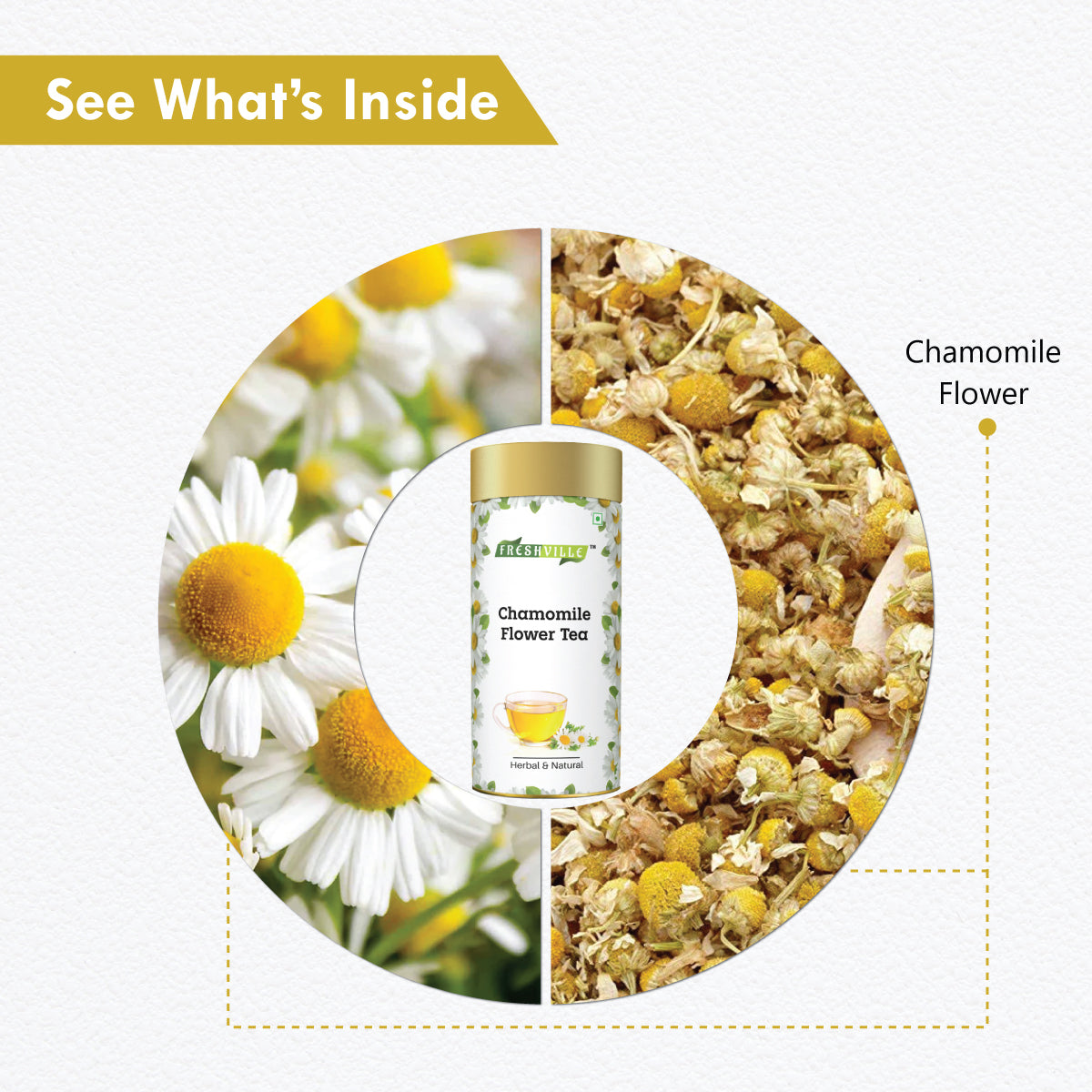 Freshville Chamomile Tea | Stress Relief, Relaxation and Improved Sleep Quality