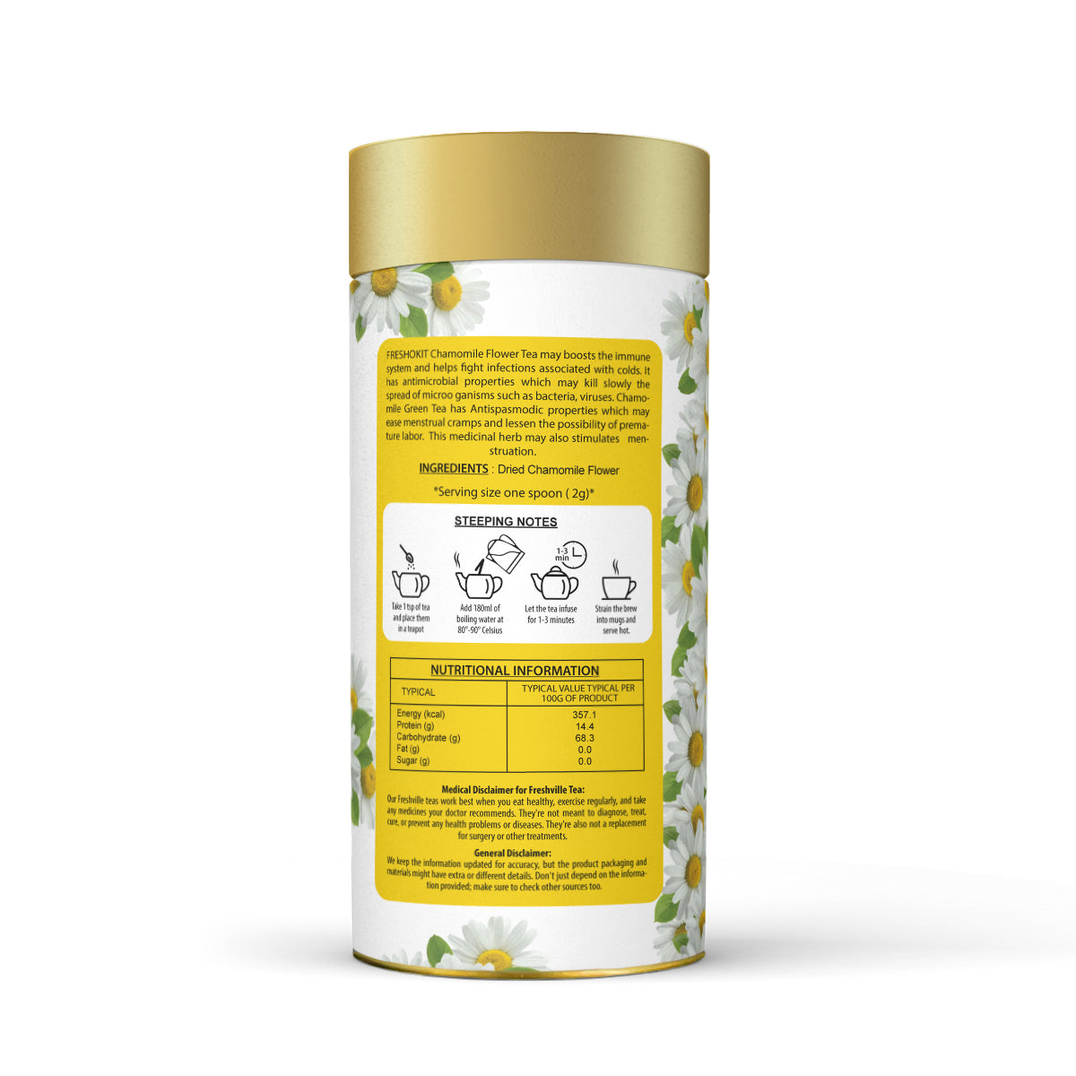 Freshville Chamomile Tea | Stress Relief, Relaxation and Improved Sleep Quality