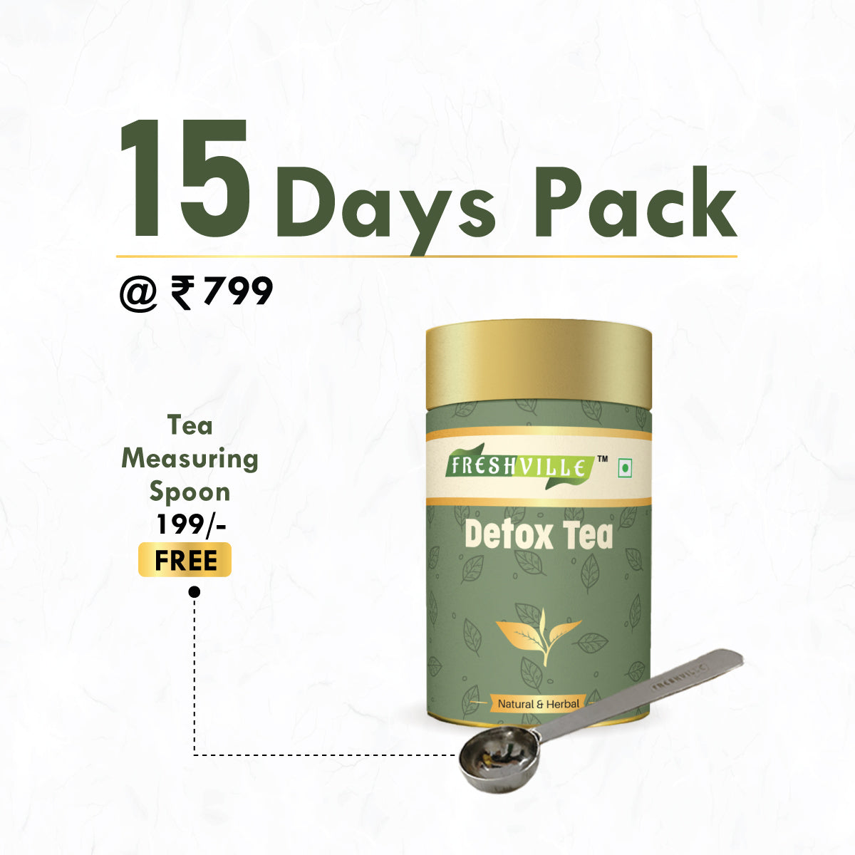 Freshville Detox Tea | Detoxify Body with herbs Peppermint, Lemongrass, Hibiscus, Cardamom, Cinnamon, Green Tea