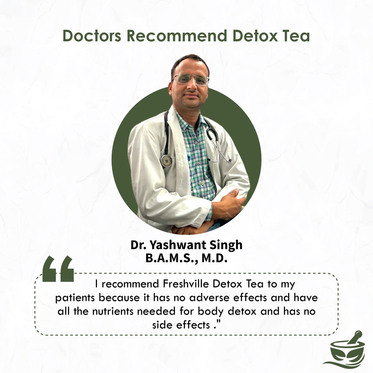 Freshville Detox Tea | Detoxify Body with herbs Peppermint, Lemongrass, Hibiscus, Cardamom, Cinnamon, Green Tea