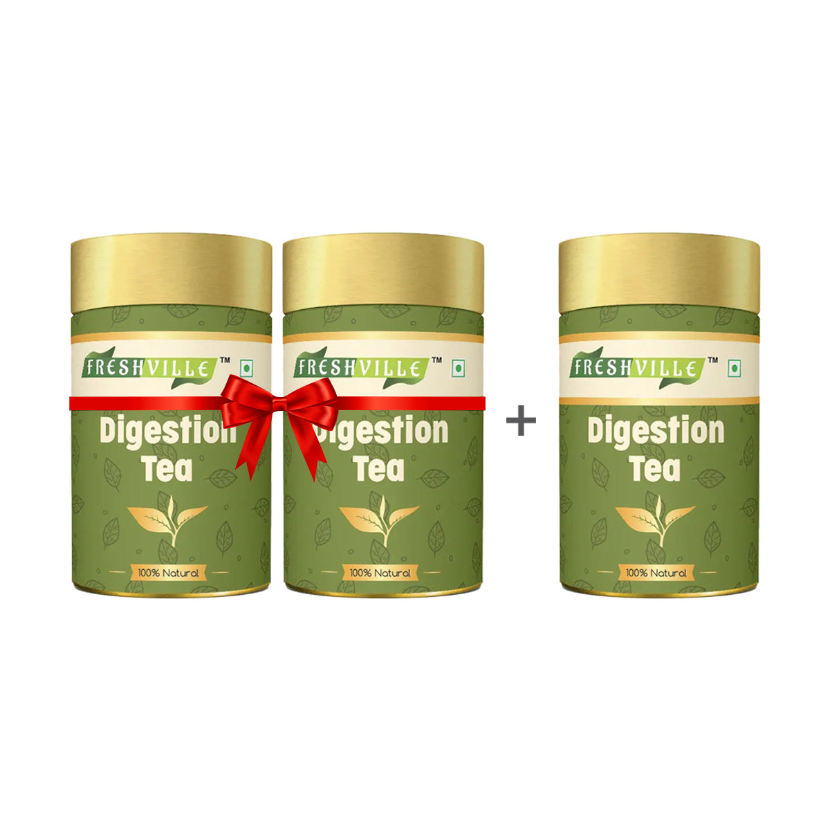 Freshville Digestion Tea | Improves Digestion, Bloating, Gas and Acidity relief with Herbs Ginger, Fennel, Ajwain, Mint, Senna leaves, Rose petals, Bay leaves, Green tea