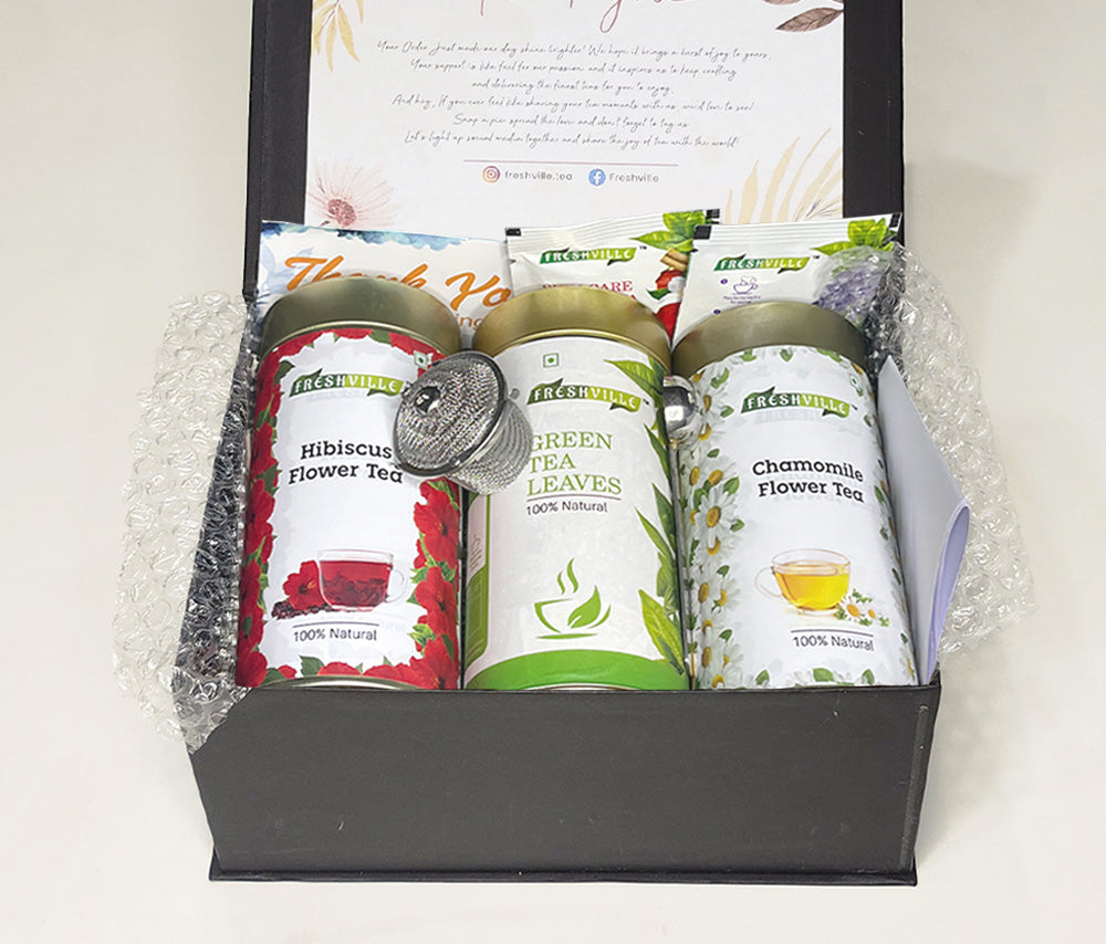 Hibiscus Tea , Green Tea and Chamomile Tea Box (100gm *3)