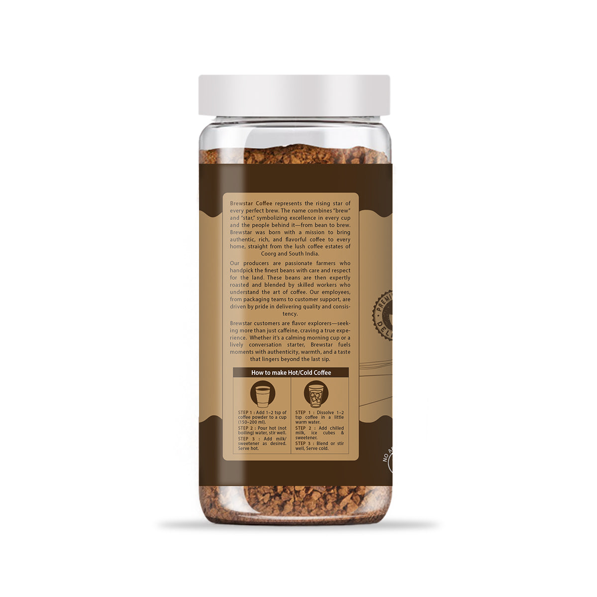 Brewstar Crunchy Hazelnut | Roast & Ground Coffee | Roast & Ground Coffee | Instant Coffee | Premium Coffee | Hazelnut Flavour | Great Aroma | Authentic Taste | Different Flavours | Easy to Use