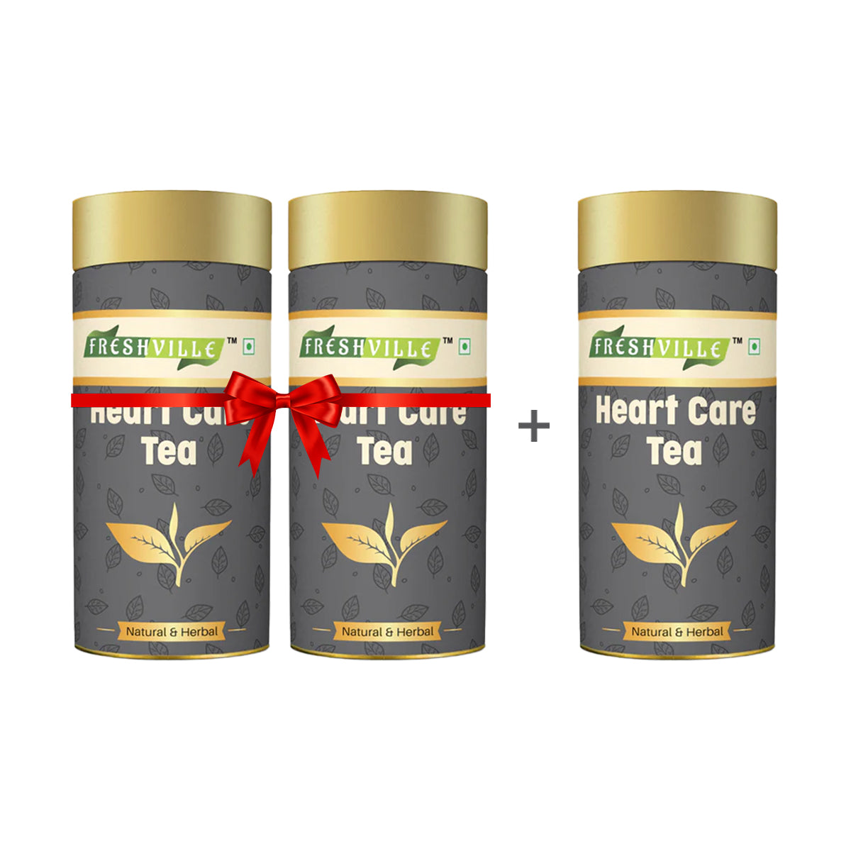 Freshville Heart Care Tea | Controls Blood Pressure with herbs Tulsi, Cardamom, Cinnamon, and Hibiscus