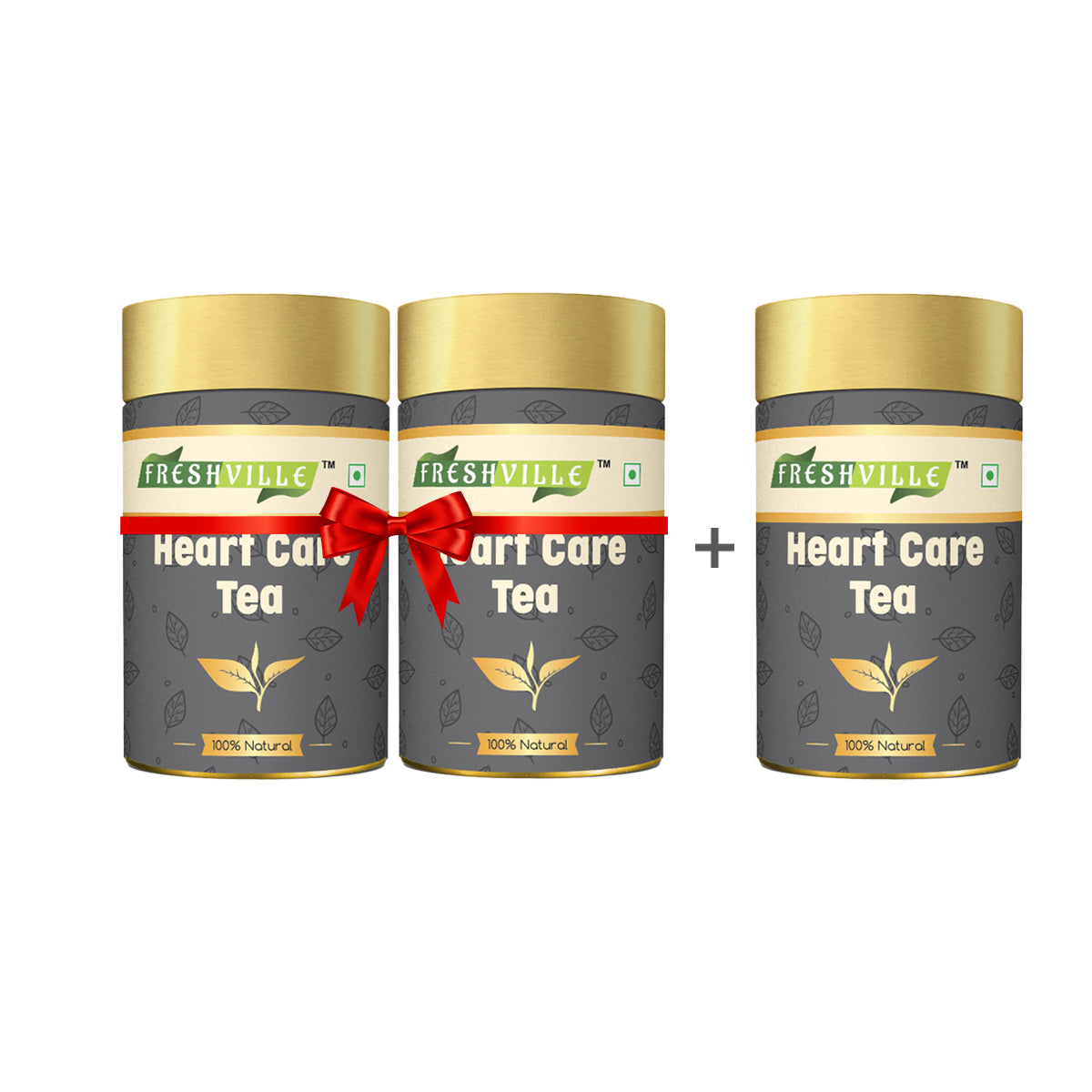 Freshville Heart Care Tea | Controls Blood Pressure with herbs Tulsi, Cardamom, Cinnamon, and Hibiscus