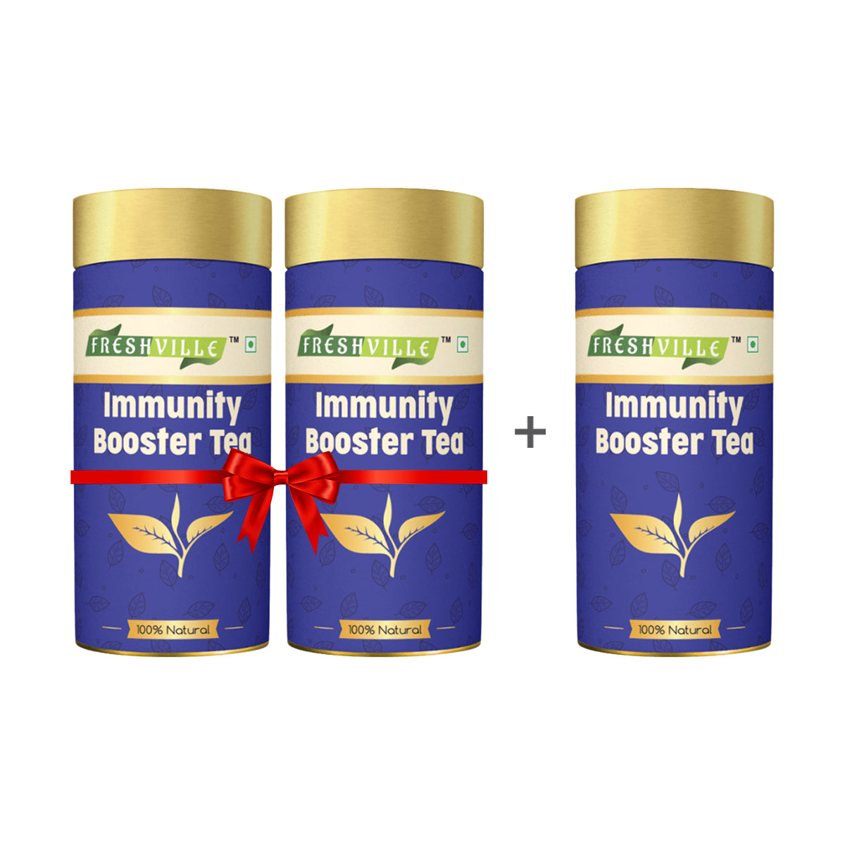 Freshville Immunity Tea - Immunity Booster Tea With Herbs Turmeric, Cinnamon, Ginger, Clove, Ashwagandha, Mintfennel, Moringa, Tulsi, Giloy, Amla, Green Tea