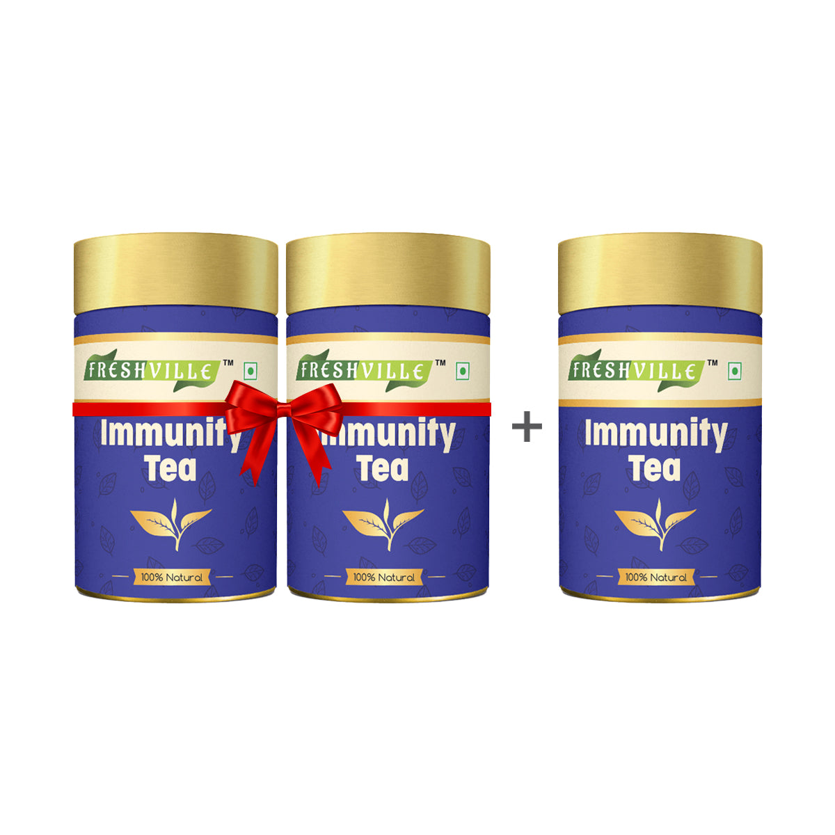 Freshville Immunity Tea - Immunity Booster Tea With Herbs Turmeric, Cinnamon, Ginger, Clove, Ashwagandha, Mintfennel, Moringa, Tulsi, Giloy, Amla, Green Tea
