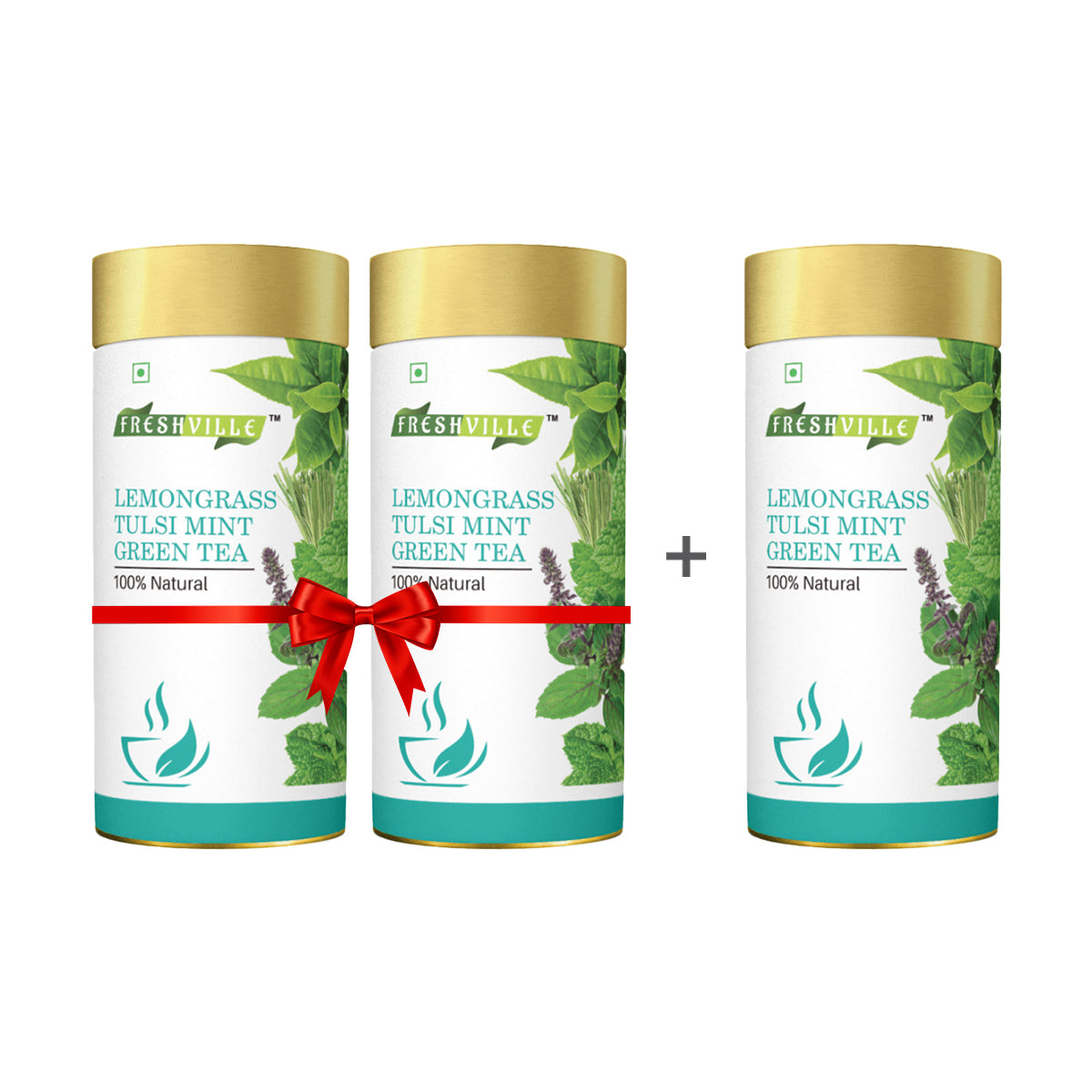 Freshville Lemongrass Tulsi Mint Green Tea | Enhances Immunity, Mental Health, Eye Sight