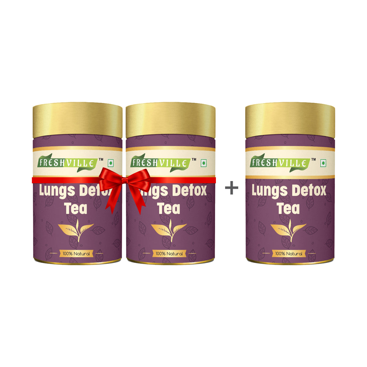 Freshville Lungs Detox Tea | Helps Quit Smoking And Clean Lungs with Herbs Moringa, Rose Petals, Peppermint, Lemongrass, Hibiscus, Cinnamon, Mulethi, Tulsi, Fenugreek, Ginger, Green Tea