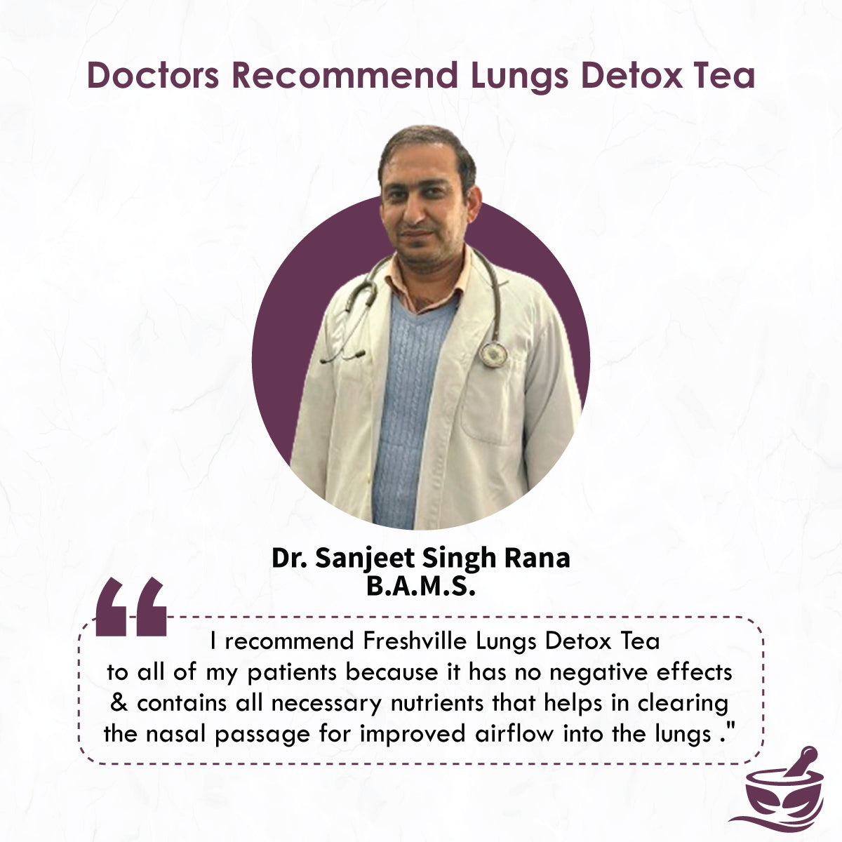 Freshville Lungs Detox Tea | Helps Quit Smoking And Clean Lungs with Herbs Moringa, Rose Petals, Peppermint, Lemongrass, Hibiscus, Cinnamon, Mulethi, Tulsi, Fenugreek, Ginger, Green Tea