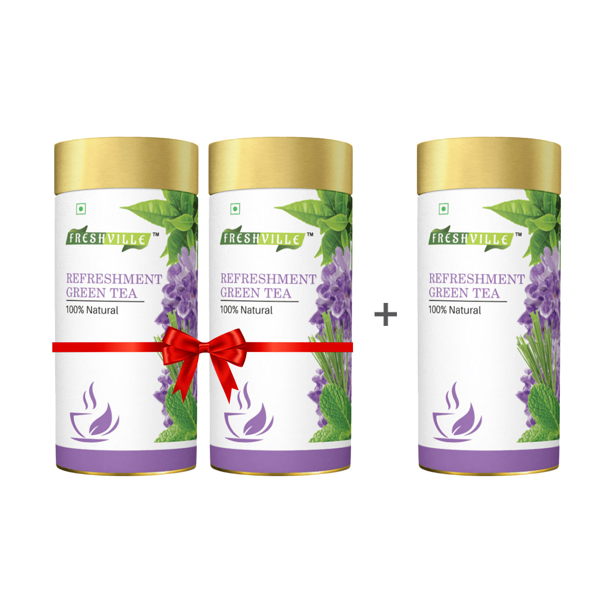 Freshville Refreshment Green Tea| Antioxidant, Stress Relief & Good Sleep | Peppermint, Lemon, Lemongrass, Green Tea, Lavender
