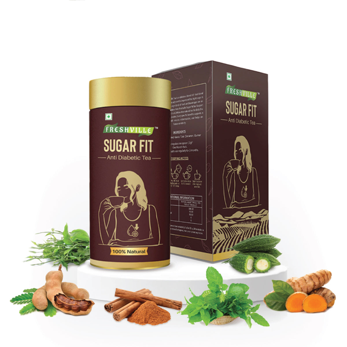 Sugerfit Tea Box With (Spoon, Stainer, Cup)(120gm)
