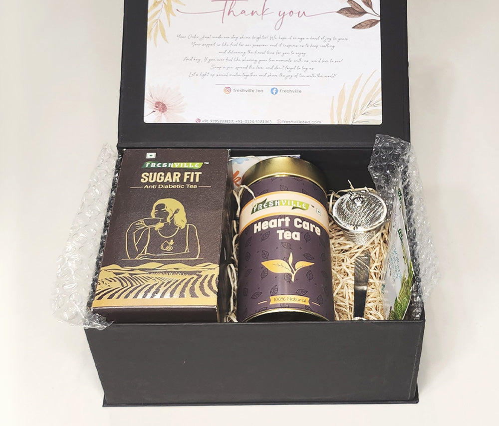 SugerFit And Heartcare Tea Combo Box (Spoon, Stainer)(100gm & 120gm)