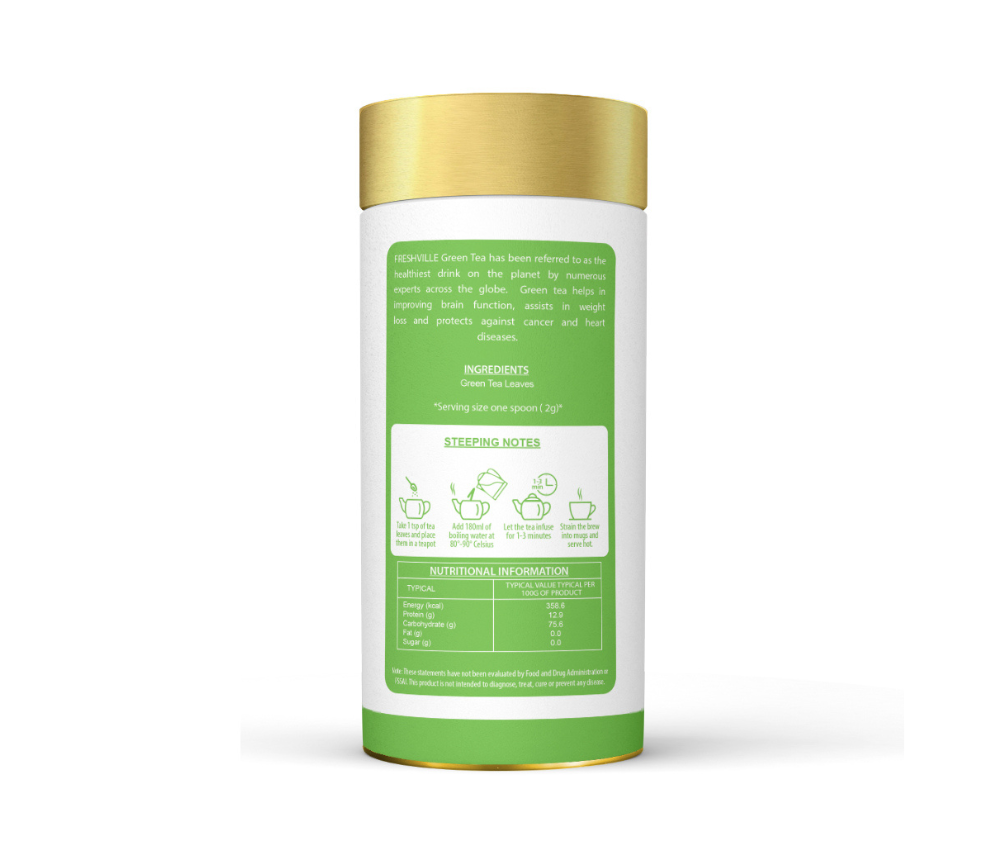 Freshville Green Tea Leaves | Improves Metabolism & Reduces Fat |Green Bliss – Refresh Your Life Naturally