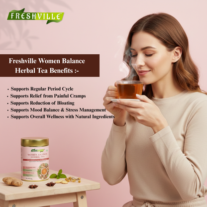 பெண்கள் சமநிலை மூலிகை தேநீர் | PCOS PCOD ஆதரவு | ஹார்மோன் நல்வாழ்வு | 60 கப் | மூலிகை தேநீர் டின்