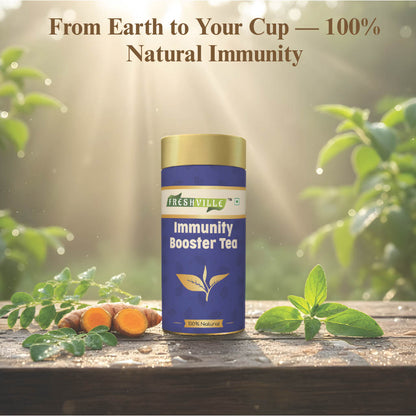 Freshville Immunity Tea - Immunity Booster Tea With Herbs Turmeric, Cinnamon, Ginger, Clove, Ashwagandha, Mintfennel, Moringa, Tulsi, Giloy, Amla, Green Tea