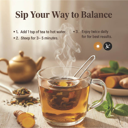 Freshville Immunity Tea - Immunity Booster Tea With Herbs Turmeric, Cinnamon, Ginger, Clove, Ashwagandha, Mintfennel, Moringa, Tulsi, Giloy, Amla, Green Tea