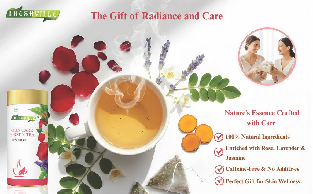 Freshville Skin Care Green Tea | Glowing Skin, Moisturized Skin, Anti-Aging | With Herbs Moisturized Skin, Acne, Anti-Aging