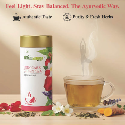 Freshville Skin Care Green Tea | Glowing Skin, Moisturized Skin, Anti-Aging | With Herbs Moisturized Skin, Acne, Anti-Aging