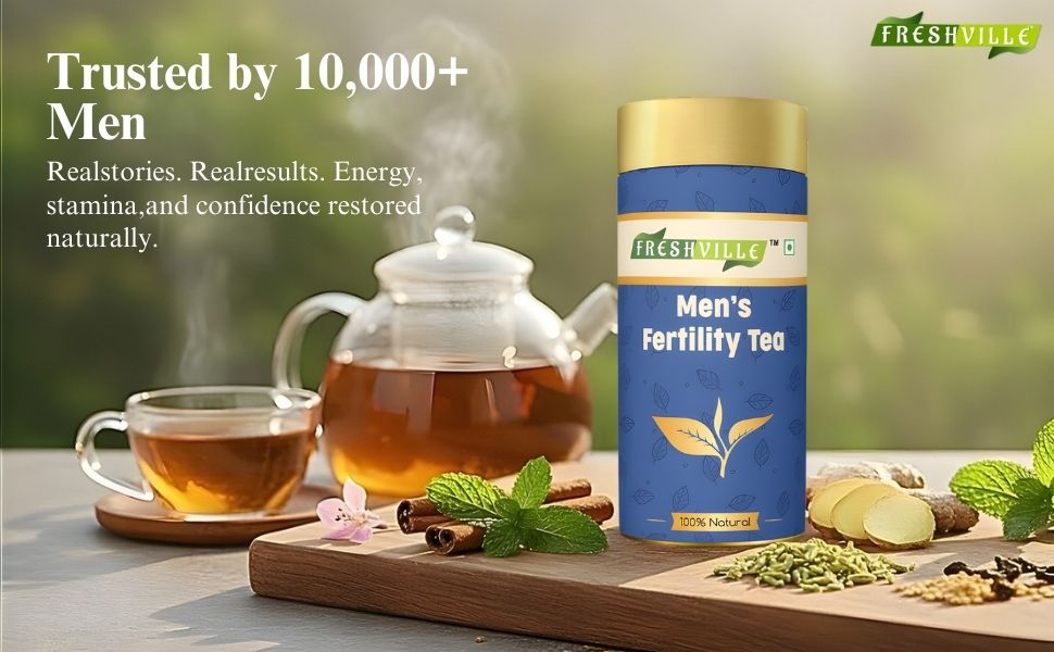 Freshville Men Fertility Tea | Natural Herbal Blend for Male Reproductive Health | 3 Month