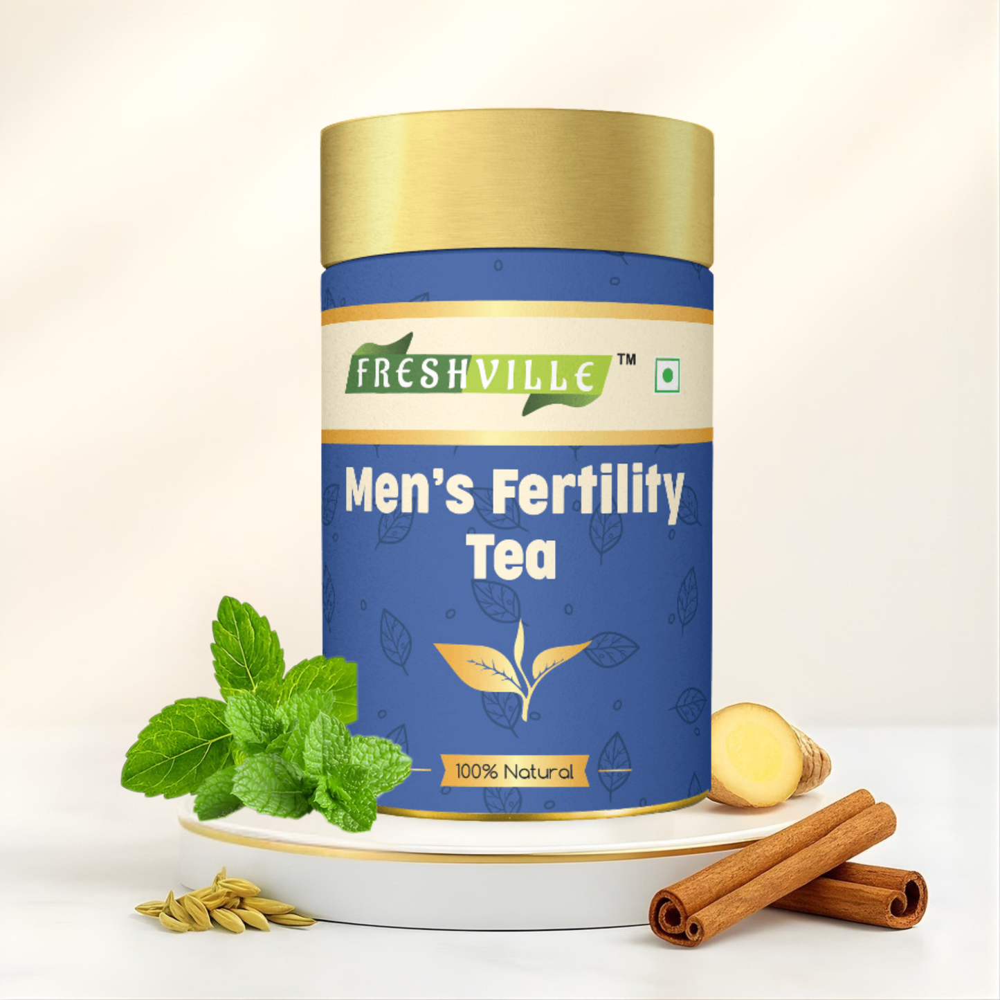 Freshville Men Fertility Tea | Natural Herbal Blend for Male Reproductive Health | 45 Day