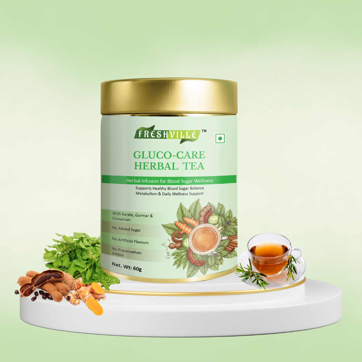 குளுக்கோ கேர் மூலிகை தேநீர் | ஆரோக்கியமான இரத்த சர்க்கரையை ஆதரிக்கிறது | இயற்கை மூலிகை கலவை