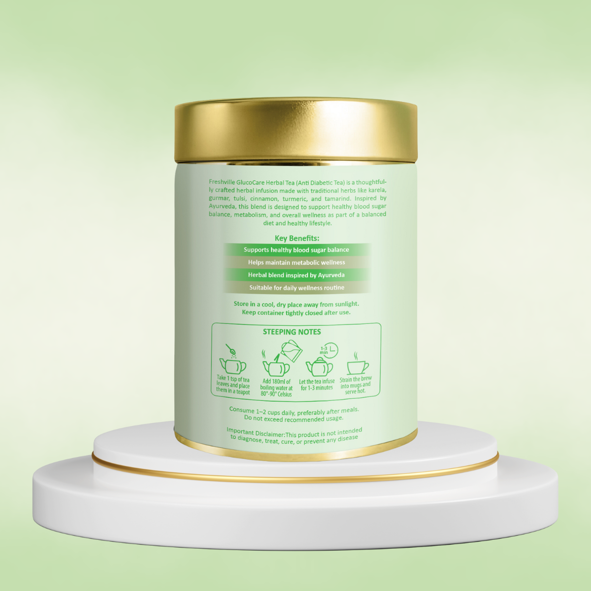 குளுக்கோ கேர் மூலிகை தேநீர் | ஆரோக்கியமான இரத்த சர்க்கரையை ஆதரிக்கிறது | இயற்கை மூலிகை கலவை