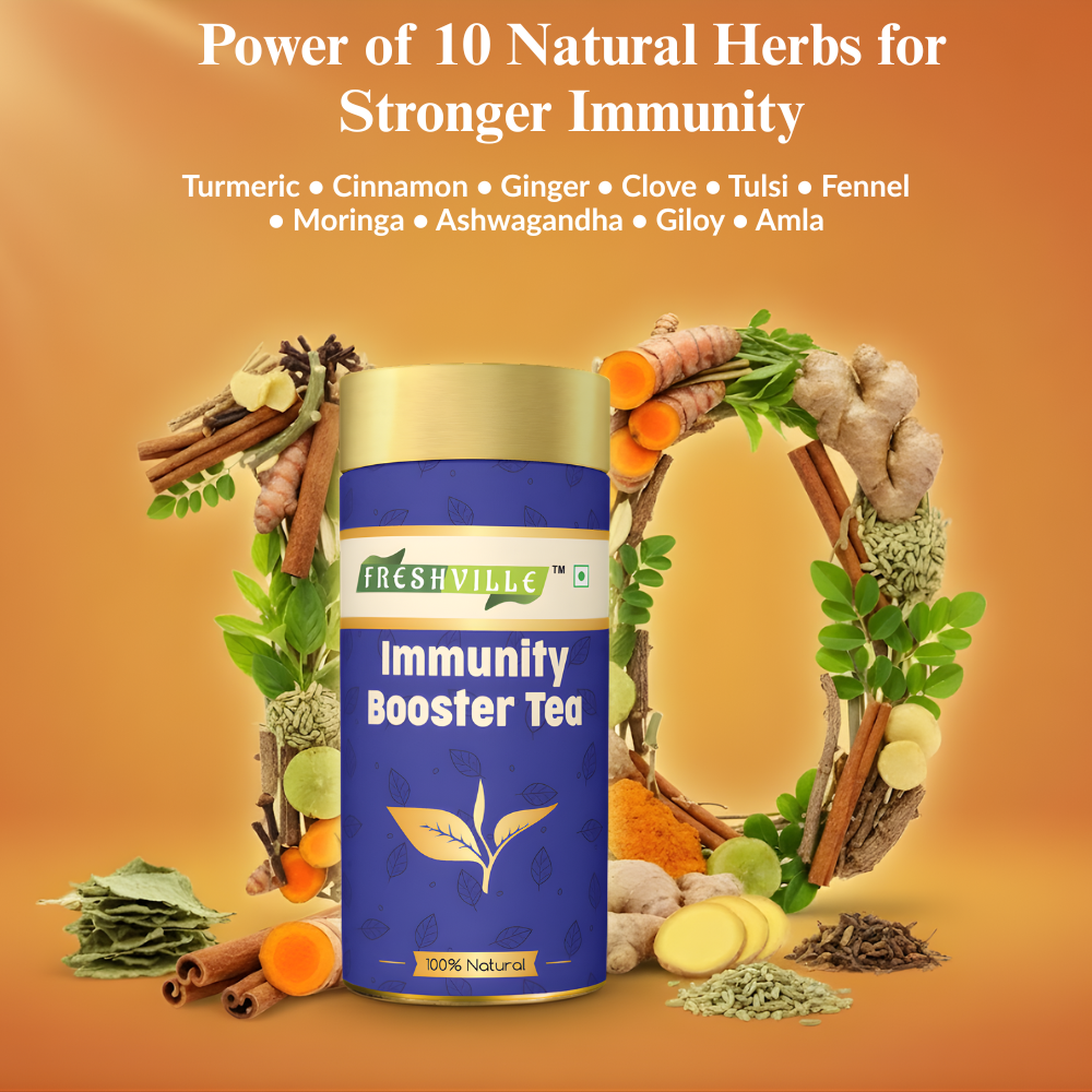 Freshville Digestion & Immunity Herbal Tea Combo | Premium Herbal Green Tea | Loose Leaf Tea | Daily Wellness Blend