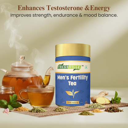 Freshville Men Fertility Tea | Natural Herbal Blend for Male Reproductive Health | 45 Day