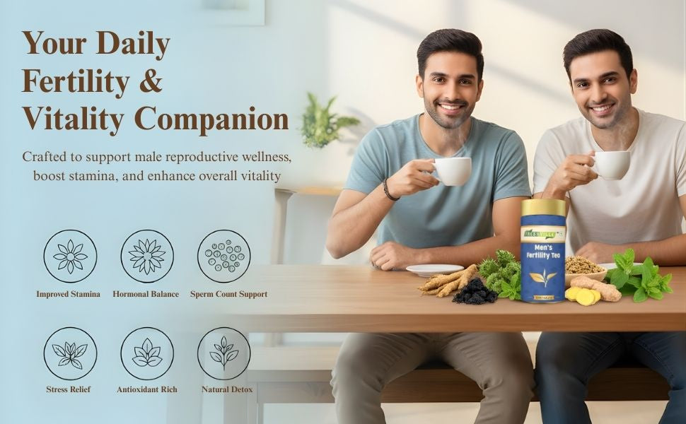 Freshville Men Fertility Tea | Natural Herbal Blend for Male Reproductive Health | 3 Month