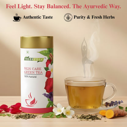 Freshville Skin Care Green Tea | Glowing Skin, Moisturized Skin, Anti-Aging | With Herbs Moisturized Skin, Acne, Anti-Aging, 100GM