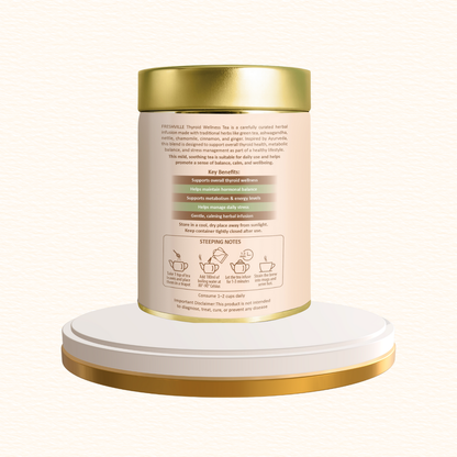 ஃப்ரெஷ்வில் தைராய்டு வெல்னஸ் டீ | தைராய்டு ஆதரவுக்கான மூலிகை கலவை | இயற்கை, காஃபின் இல்லாதது | வளர்சிதை மாற்றம், ஹார்மோன் சமநிலை மற்றும் நச்சு நீக்கத்தை ஆதரிக்கிறது | பிரீமியம் லூஸ் லீஃப் டீ