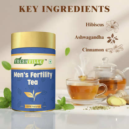Freshville Men Fertility Tea | Natural Herbal Blend for Male Reproductive Health | 45 Day