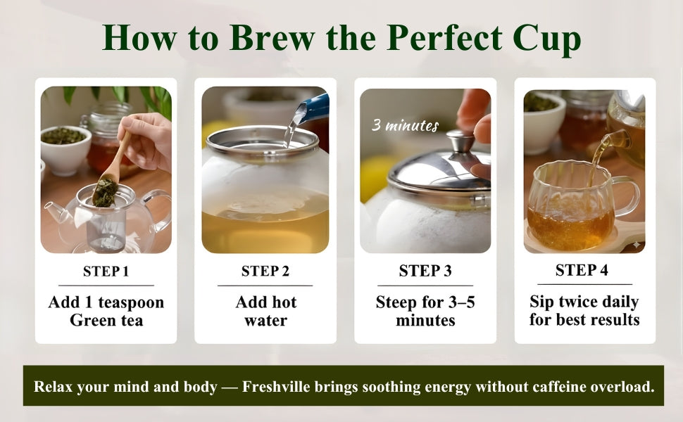 Freshville Green Tea Leaves | Improves Metabolism & Reduces Fat |Green Bliss – Refresh Your Life Naturally 45 Day