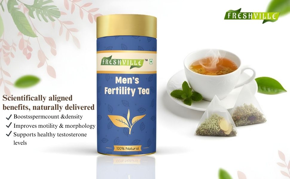 Freshville Men Fertility Tea | Natural Herbal Blend for Male Reproductive Health | 3 Month