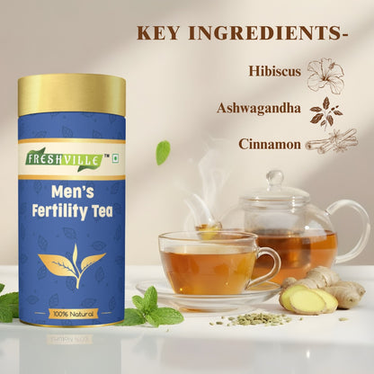 Freshville Men Fertility Tea | Natural Herbal Blend for Male Reproductive Health | 3 Month