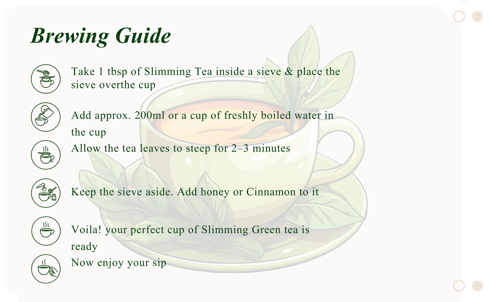 Freshville Slimming Green Tea | Burn Fat Easily with Herbs Garcinia, Cinnamon, Ginger, Lemongrass, Turmeric, Green tea, Senna leaf , 50gm