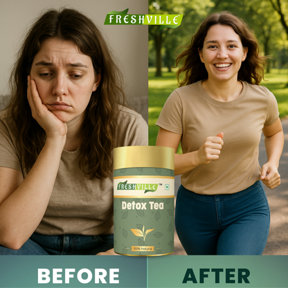 Freshville Detox Tea | Detoxify Body with herbs Peppermint, Lemongrass, Hibiscus, Cardamom, Cinnamon, Green Tea, 50gm