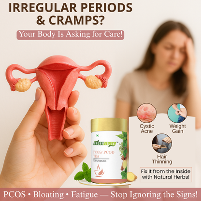Freshville PCOS PCOD Tea | Regularizes period cycle with herbs Ginger, Fenugreek, Spearmint, Cinnamon, Fennel, Tulsi, Lodhra, Ashoka 50gm