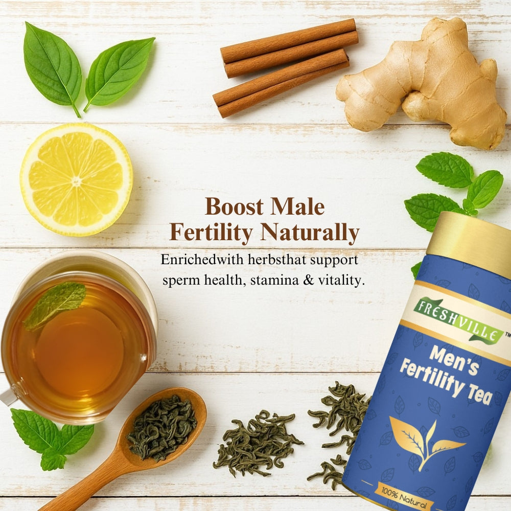 Freshville Men Fertility Tea | Natural Herbal Blend for Male Reproductive Health | 3 Month