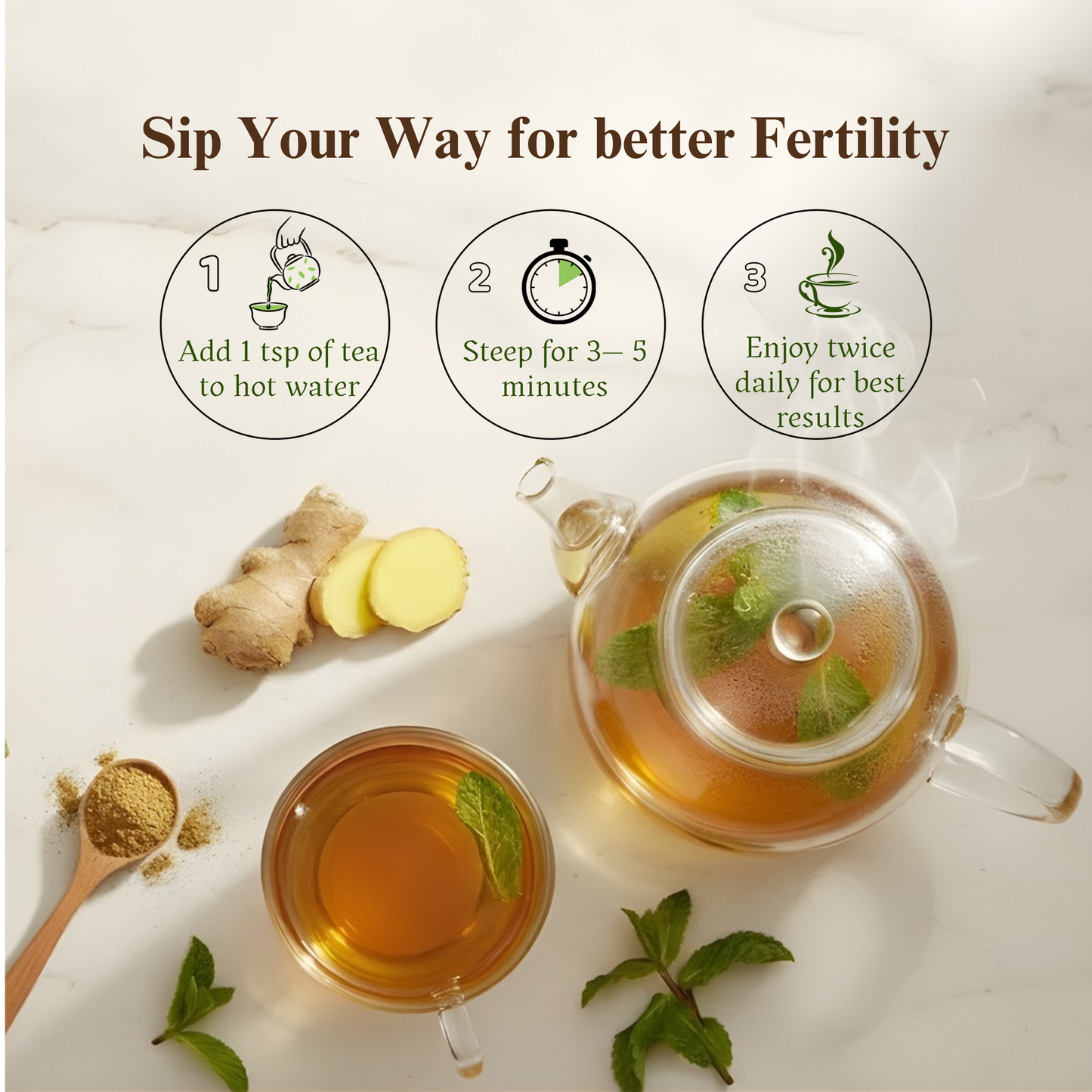 Freshville Men Fertility Tea | Natural Herbal Blend for Male Reproductive Health | 45 Day