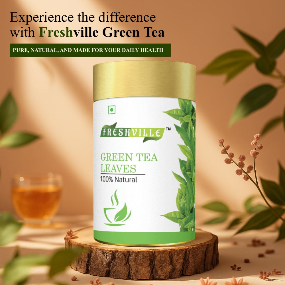 Freshville Green Tea Leaves | Improves Metabolism & Reduces Fat |Green Bliss – Refresh Your Life Naturally 45 Day