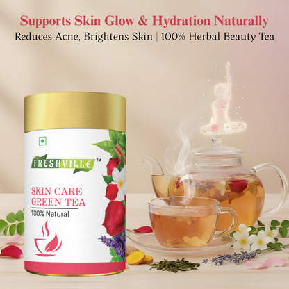 Freshville Skin Care Green Tea | Glowing Skin, Moisturized Skin, Anti-Aging | With Herbs Moisturized Skin, Acne, Anti-Aging, 45 Day