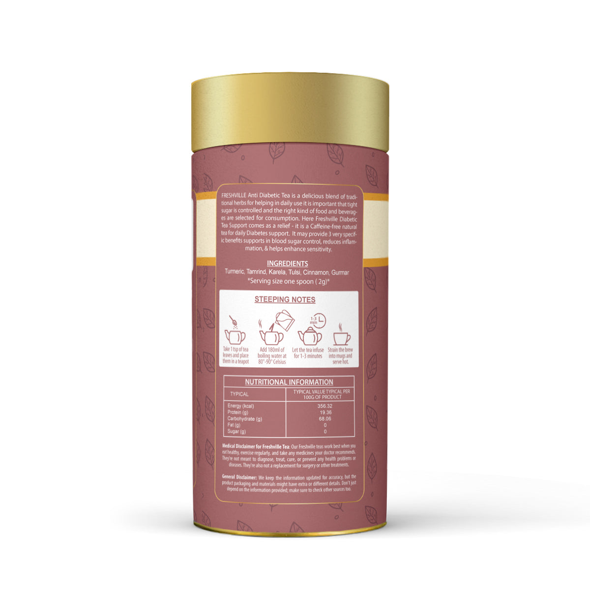 Freshville Anti Diabetic Tea | Control Blood Sugar level with herbs Turmeric, Tamarind, Karela, Tulsi, Cinnamon, Gurmar
