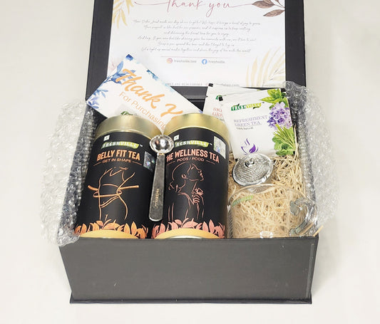 She Wellness Tea And Belly Fit Tea box with((Spoon, Stainer, Cup)(100gm*2)