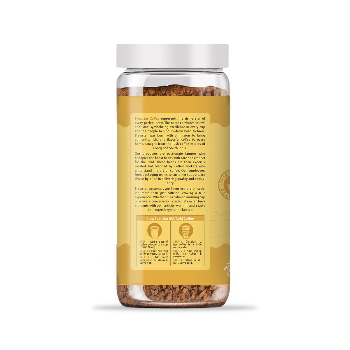 Brewstar  Caramel Coffee | Roast & Ground Coffee | Instant Coffee | Premium Coffee | Caramel Flavour | Great Aroma | Authentic Taste | Different Flavours | Easy to Use