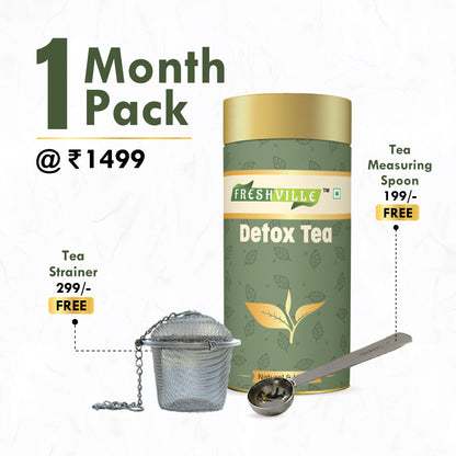 Freshville Detox Tea | Detoxify Body with herbs Peppermint, Lemongrass, Hibiscus, Cardamom, Cinnamon, Green Tea